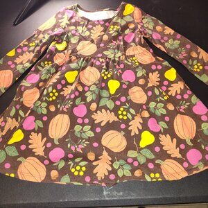 Pre-owned Children's Place Brown Dress with colored fall season accents SZ:5T